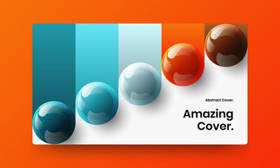Trendy 3D spheres flyer illustration. Creative pamphlet vector design layout.