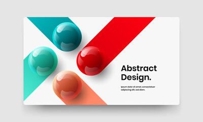 Geometric front page vector design layout. Amazing 3D balls pamphlet concept.