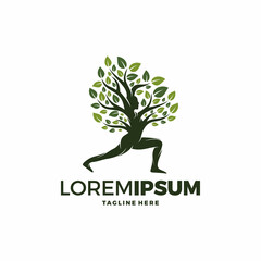 Obraz premium Tree of Life Yoga Logo Design
