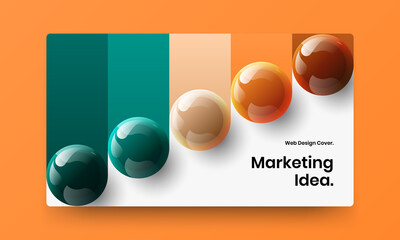 Minimalistic realistic balls landing page illustration. Abstract poster vector design concept.