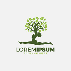 Obraz premium Tree of Life Yoga Logo Design