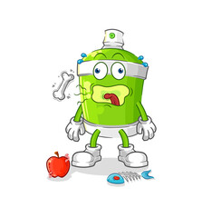spray paint burp mascot. cartoon vector