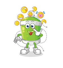 spray paint laugh and mock character. cartoon mascot vector