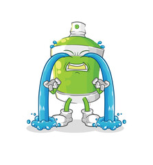 spray paint crying illustration. character vector