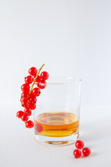 berries and a glass of alcohol