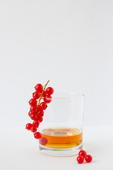 berries and a glass of cognac