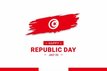 Tunisia Republic Day. Vector Illustration. The illustration is suitable for banners, flyers, stickers, cards, etc. - obrazy, fototapety, plakaty
