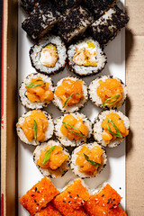 tasty sushi in the box