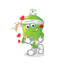 spray paint flirting illustration. character vector