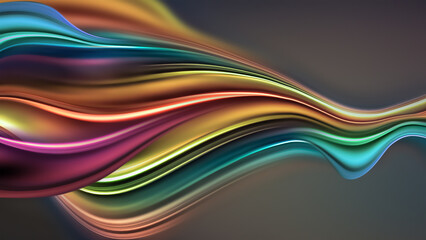 Waves of Bright Multicolored Chrome