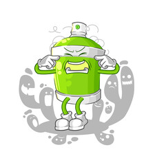 depressed spray paint character. cartoon vector