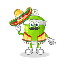 Obraz premium spray paint Mexican culture and flag. cartoon mascot vector