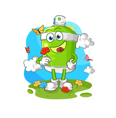 spray paint pick flowers in spring. character vector