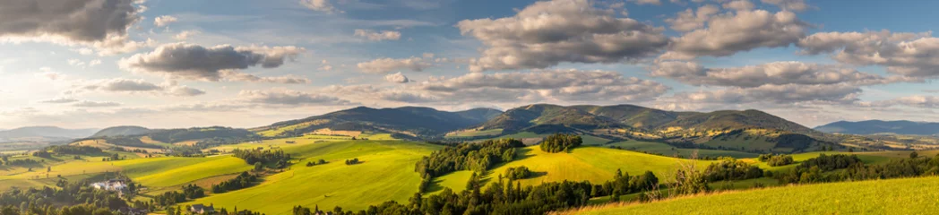 Poster Panorama landscape with Snieznik Mountains and Kralicky Sneznik mountain between the Czech Republic and Poland © Roman