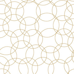 Gold circles abstract seamless vector pattern. Design for web banner, blog, wedding, digital paper, celebration, invite.