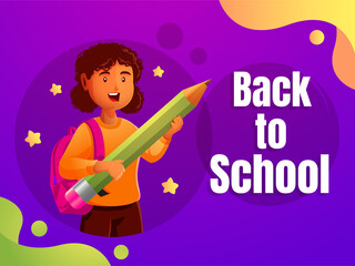 a girl carrying pencil back to school