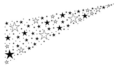 Obraz premium Fireworks Star Stream vector illustration. Style is cyan flat circles, white background.