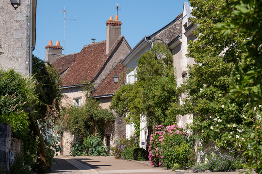 The small village of Chedigny in the Loire Valley, central France. The village has been turned into a giant garden and is known as a garden village or 'Remarkable Garden'. It bursts with colour.