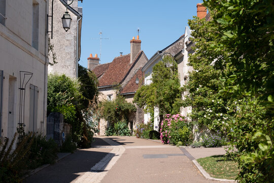 The small village of Chedigny in the Loire Valley, central France. The village has been turned into a giant garden and is known as a garden village or 'Remarkable Garden'. It bursts with colour.