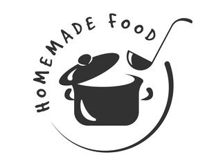 Homemade food - hand drawn positive lettering phrase about kitchen  isolated on the white background. Fun brush ink vector quote for cooking banners, greeting card, poster design.