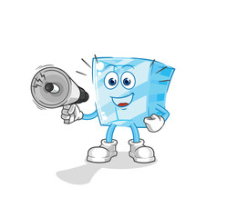 Fototapeta premium glass holding hand loudspeakers vector. cartoon character