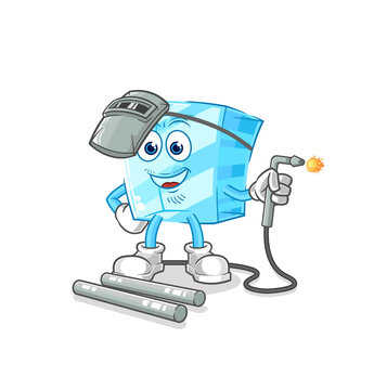 recommend clip art: glass welder mascot. cartoon vector