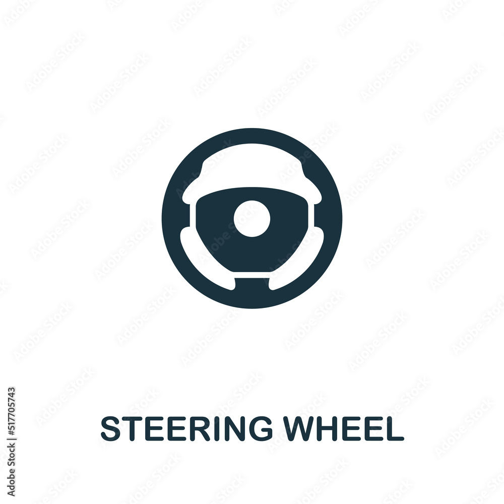 Wall mural Steering Wheel icon. Monochrome simple line Car Service icon for templates, web design and infographics