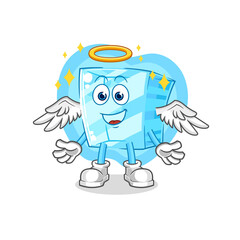 glass angel with wings vector. cartoon character