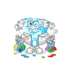 glass mad scientist illustration. character vector