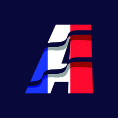 France Alphabet Flag A