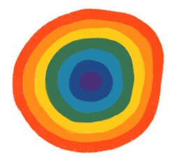Obraz premium Rainbow ring circle pride background decoration lgbtq element freeform drawing