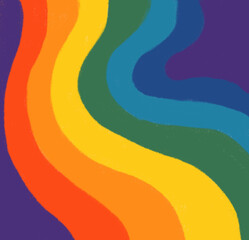 Rainbow pride flag backgroun banner space decoration lgbtq element hand drawing art