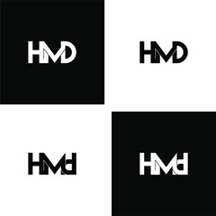 hmd letter original monogram logo design set