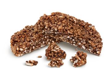 amaranth cookies with carob isolated on white background with full depth of field. Healthy food.