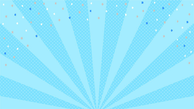 紙吹雪が舞う派手でかわいい水色の背景 - セール･お祝い･パーティのイメージ素材
