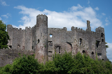 Fototapeta na wymiar Laugharne castle, built in the 13th-century castle