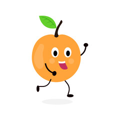 Cute cartoon orange character orange juice mascot illustration. Isolated vector illustration.
