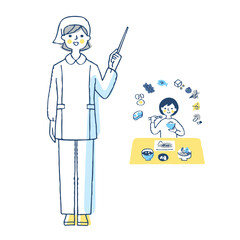 栄養士とバランスの良い食事をする人