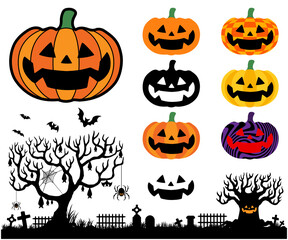 ハロウィン　かぼちゃ　シルエット