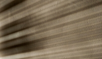 Shadow of a curtains from bamboo on the wall in the afternoon. Light and shadow 