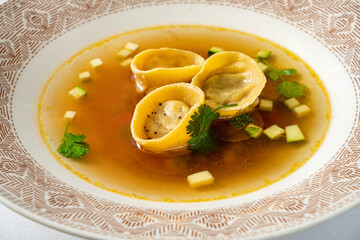 italian ravioli with cheese and vegetables