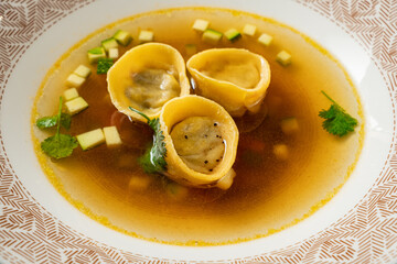 italian ravioli with cheese and vegetables