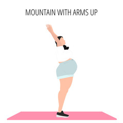 Fototapeta na wymiar Mountain with arms up pose yoga workout