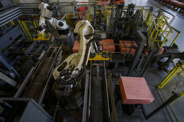 Robots for stripping pure copper from cathode.