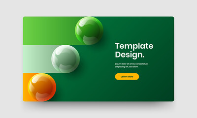 Trendy realistic balls pamphlet concept. Amazing website screen vector design illustration.