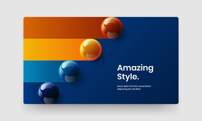 Minimalistic realistic spheres booklet illustration. Simple annual report design vector layout.