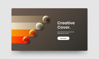 Multicolored cover vector design concept. Minimalistic realistic spheres placard template.