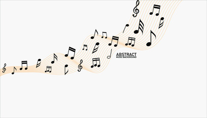 Various music notes on a solide white background.