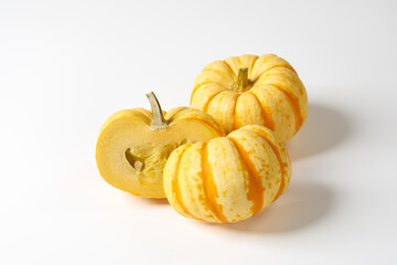 カボチャ　プッチーニを白背景で