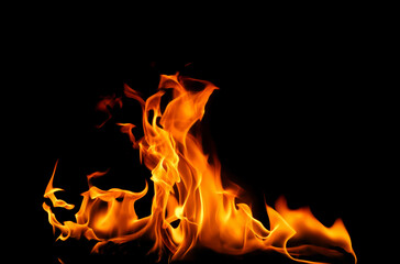 pile heat fire flame isolated black background	
